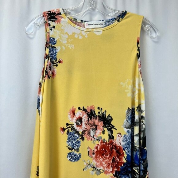 Saved By The Dress Womens Multicolor Floral Yellow/Multi Sleeveless Top Medium - Picture 2 of 11